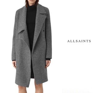 AllSaints Ellis Gray Coat US Size 6
